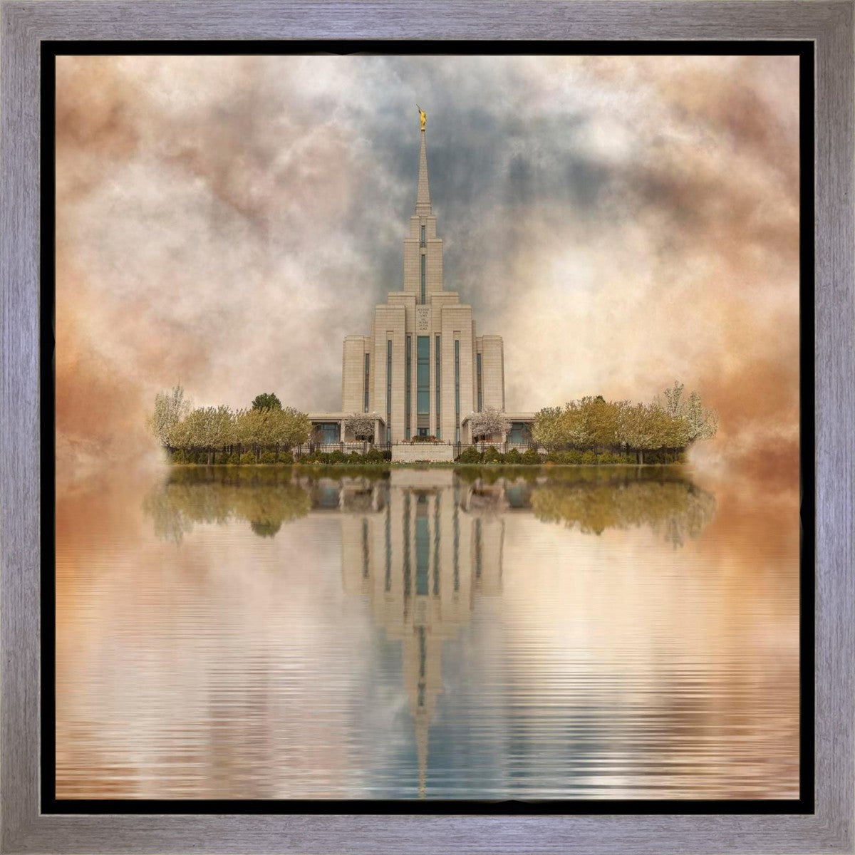 Millennial Reflection Oquirrh Mountain Temple Gallery Wrap