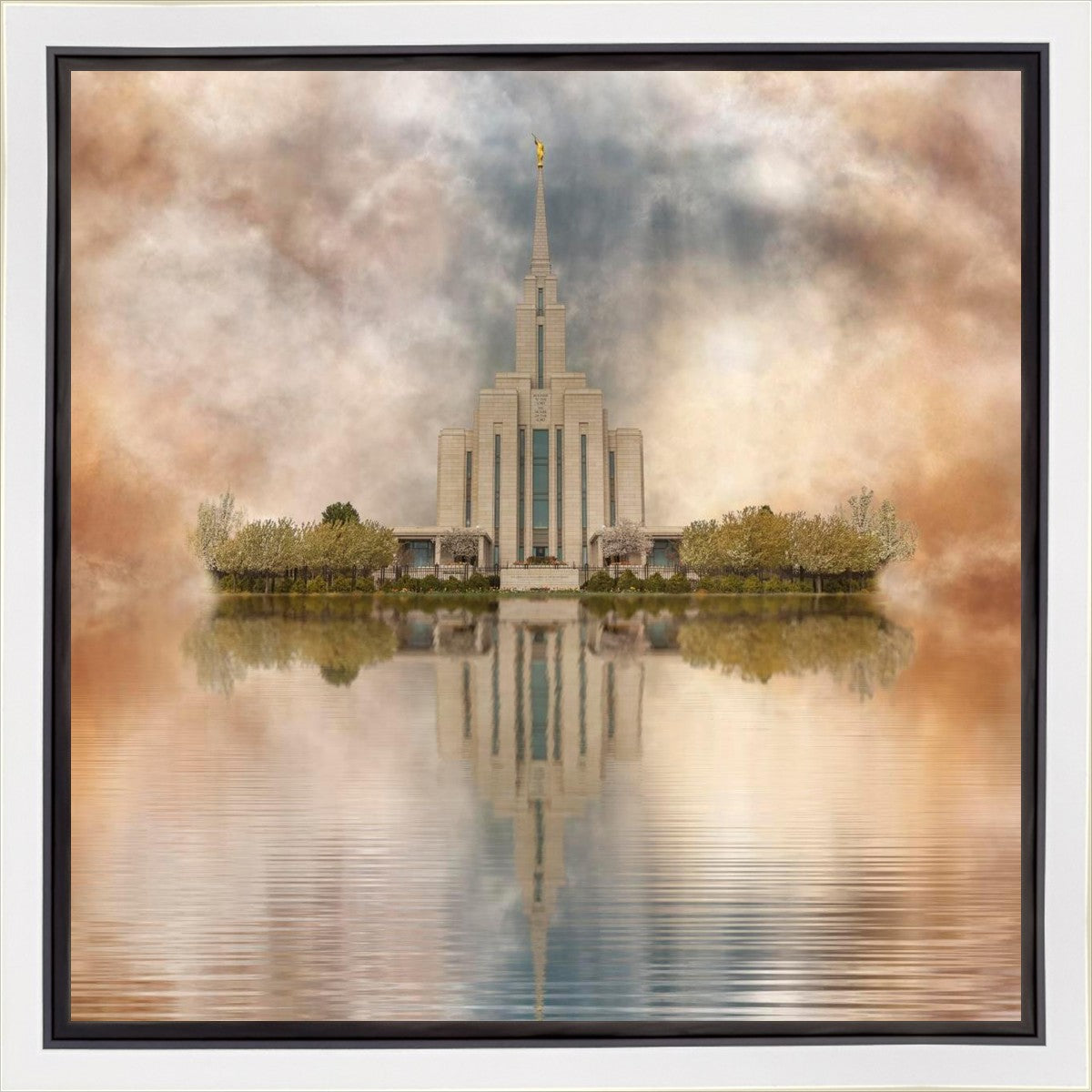 Millennial Reflection Oquirrh Mountain Temple Gallery Wrap