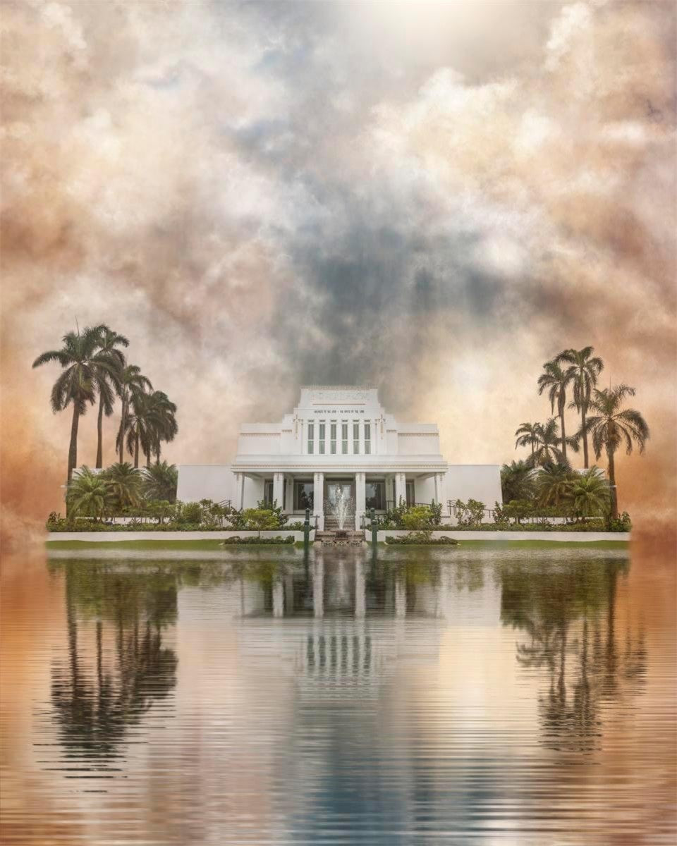Millennial Reflection Laie Hawaii Temple Gallery Wrap
