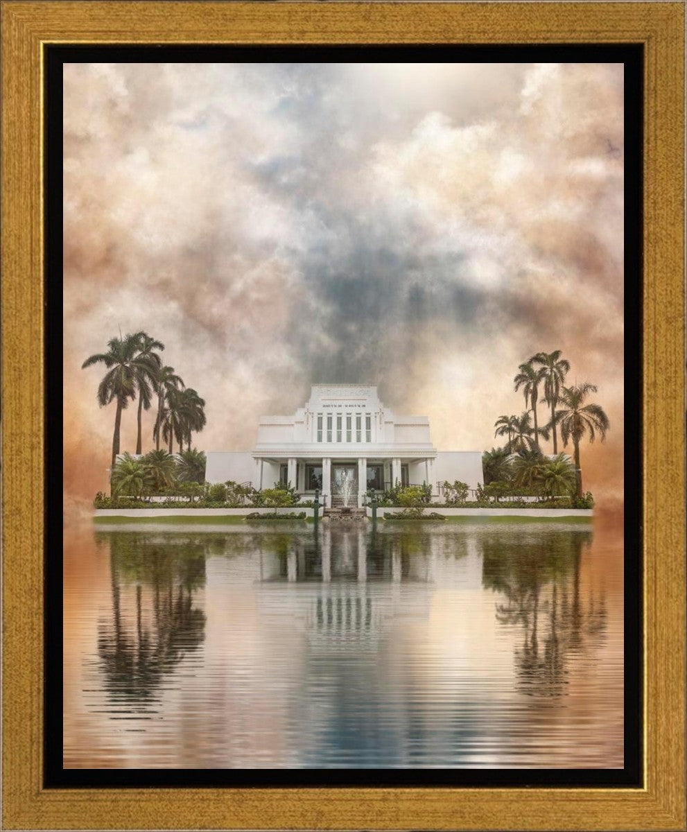 Millennial Reflection Laie Hawaii Temple Gallery Wrap
