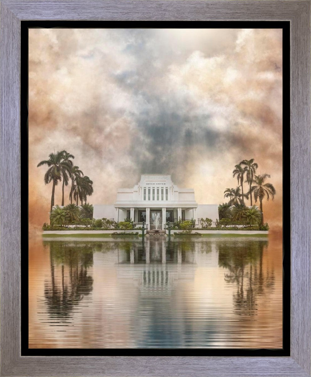 Millennial Reflection Laie Hawaii Temple Gallery Wrap
