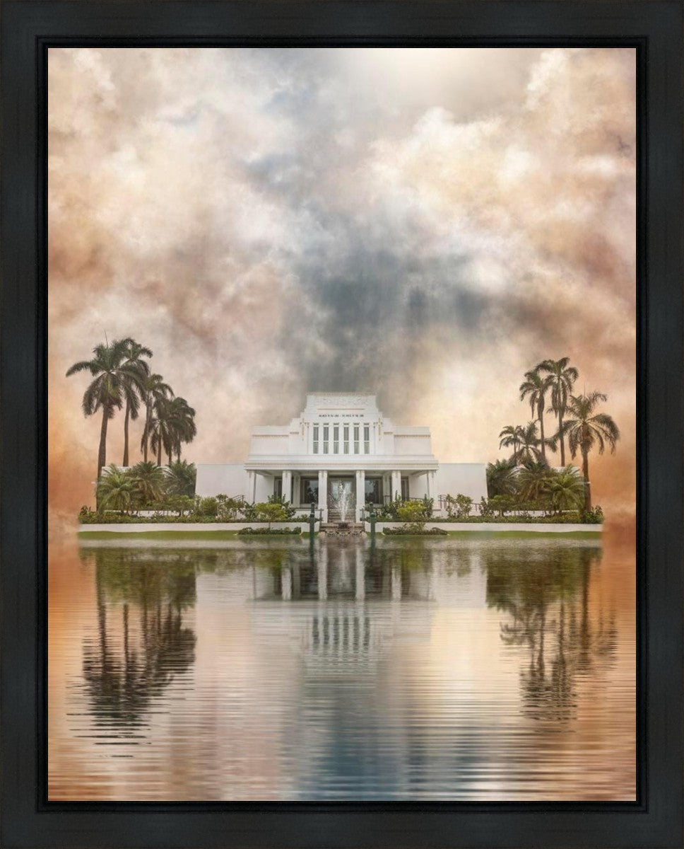 Millennial Reflection Laie Hawaii Temple Gallery Wrap