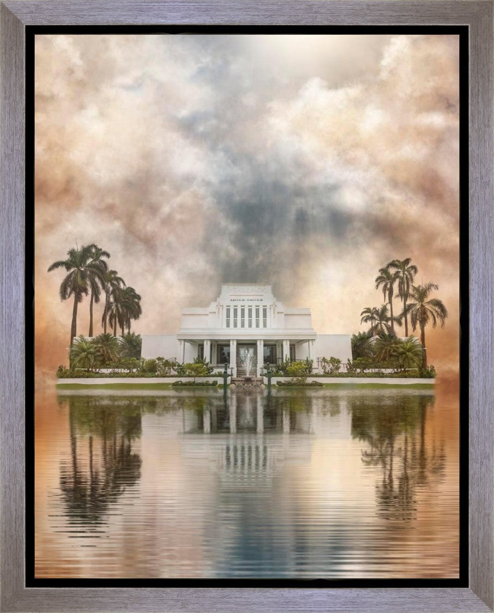 Millennial Reflection Laie Hawaii Temple Gallery Wrap