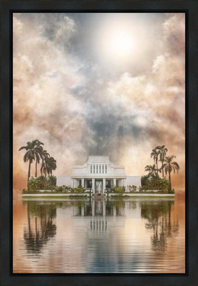 Millennial Reflection Laie Hawaii Temple Gallery Wrap