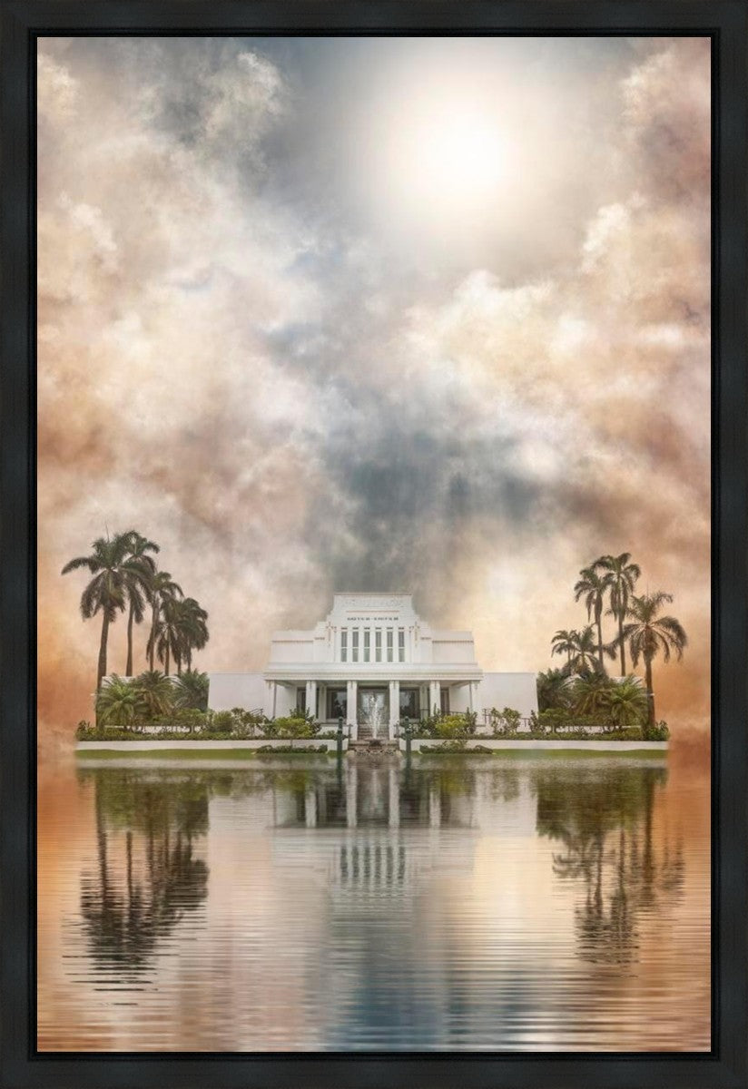 Millennial Reflection Laie Hawaii Temple Gallery Wrap