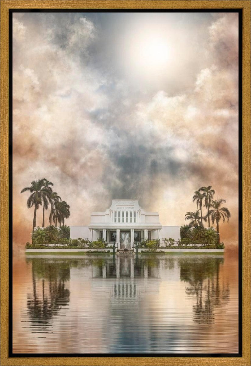 Millennial Reflection Laie Hawaii Temple Gallery Wrap
