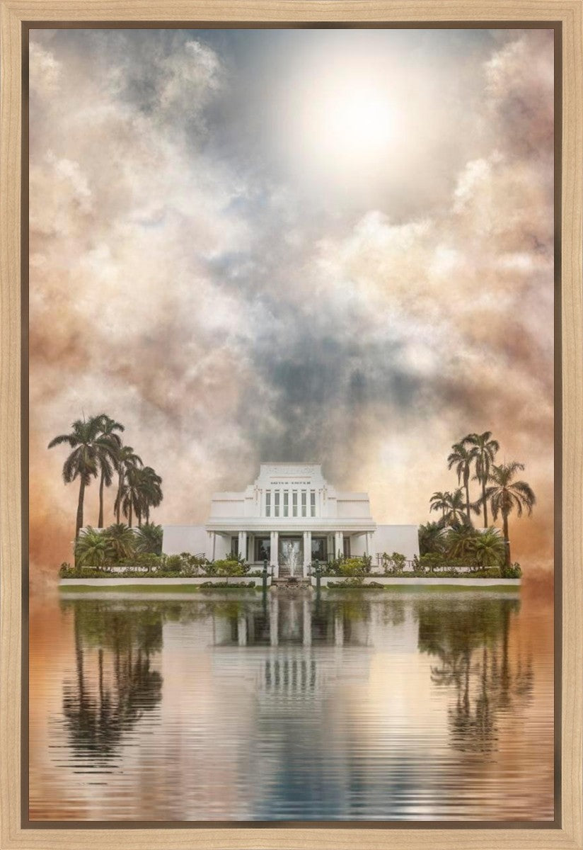 Millennial Reflection Laie Hawaii Temple Gallery Wrap