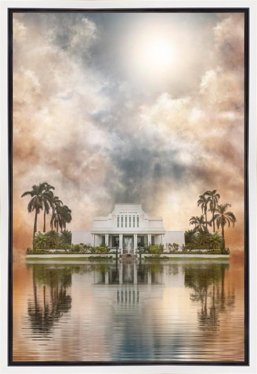 Millennial Reflection Laie Hawaii Temple Gallery Wrap