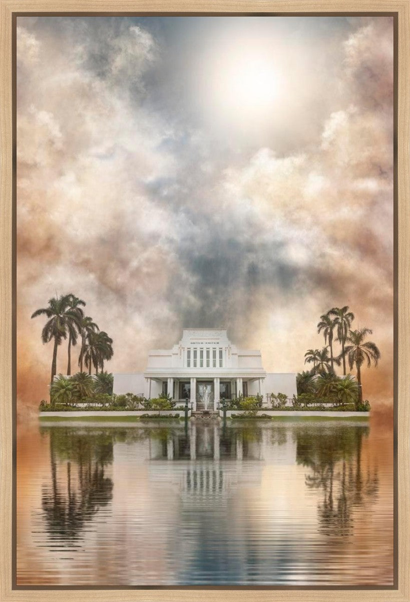 Millennial Reflection Laie Hawaii Temple Gallery Wrap
