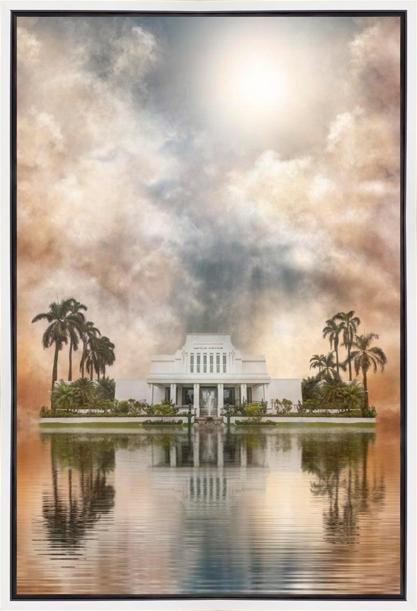 Millennial Reflection Laie Hawaii Temple Gallery Wrap
