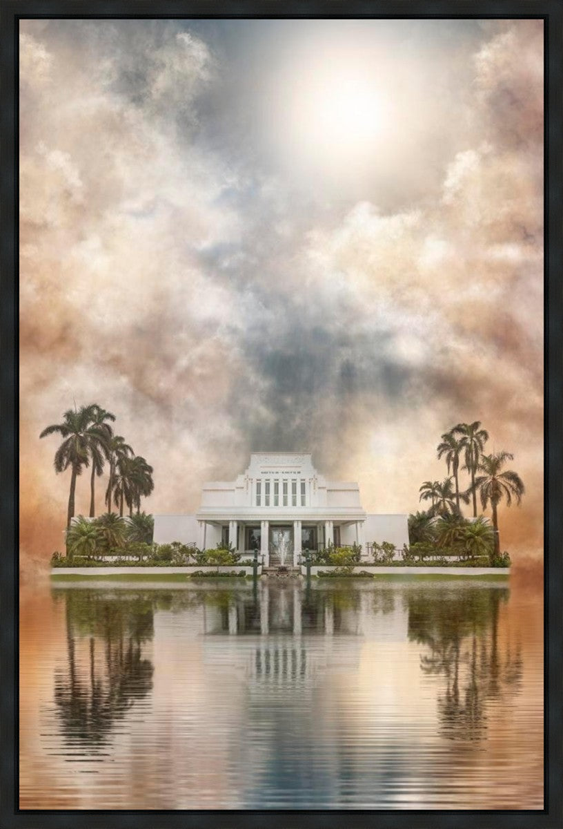 Millennial Reflection Laie Hawaii Temple Gallery Wrap