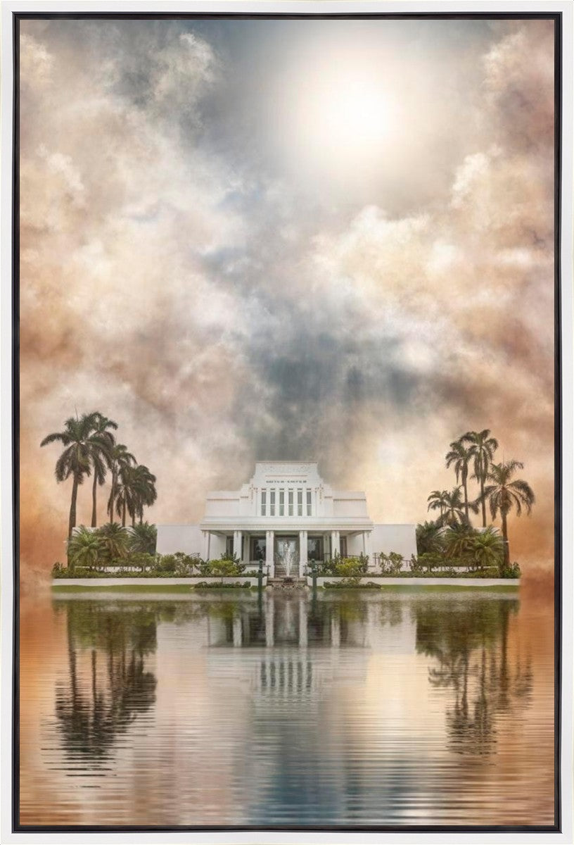 Millennial Reflection Laie Hawaii Temple Gallery Wrap