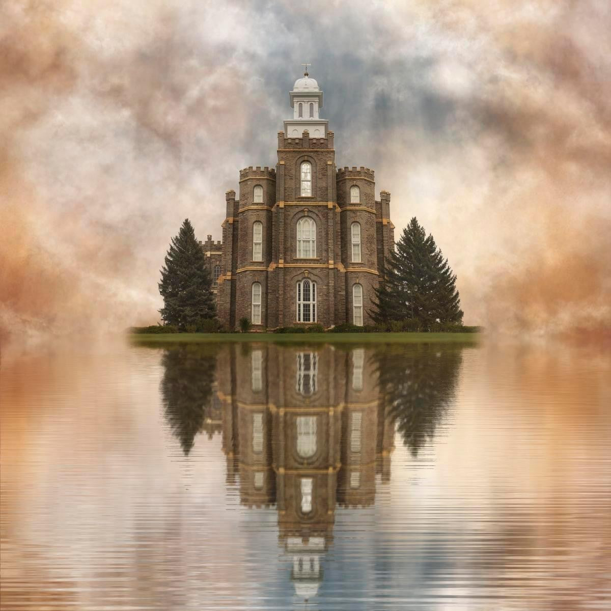 Millennial Reflection Logan Utah Temple Gallery Wrap
