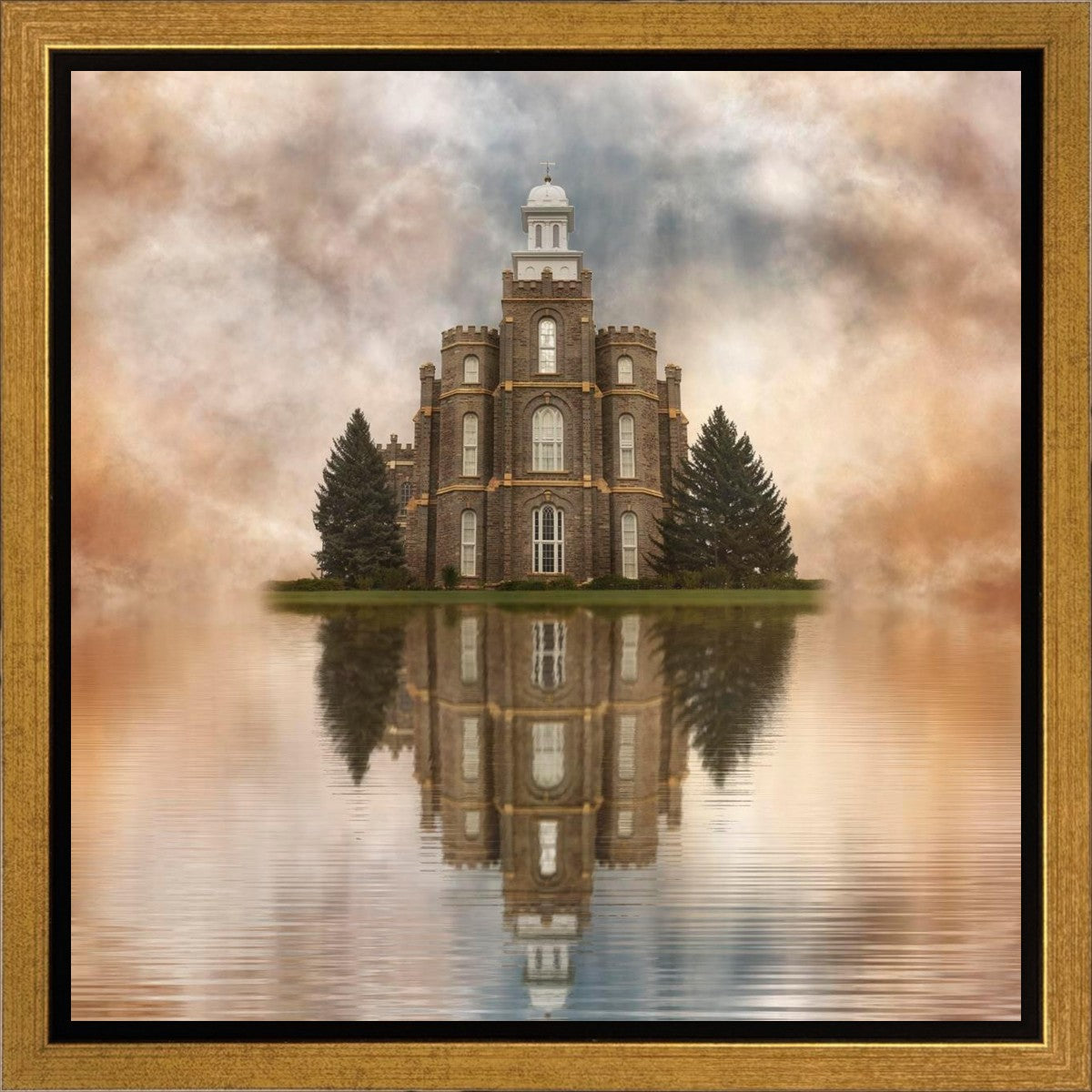 Millennial Reflection Logan Utah Temple Gallery Wrap