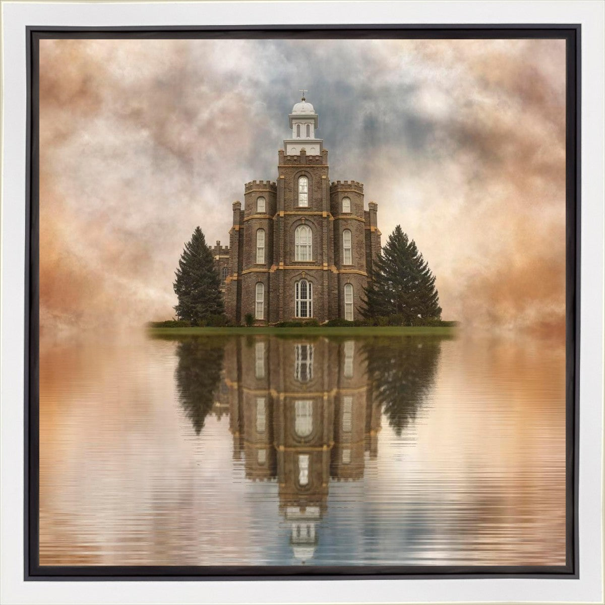 Millennial Reflection Logan Utah Temple Gallery Wrap