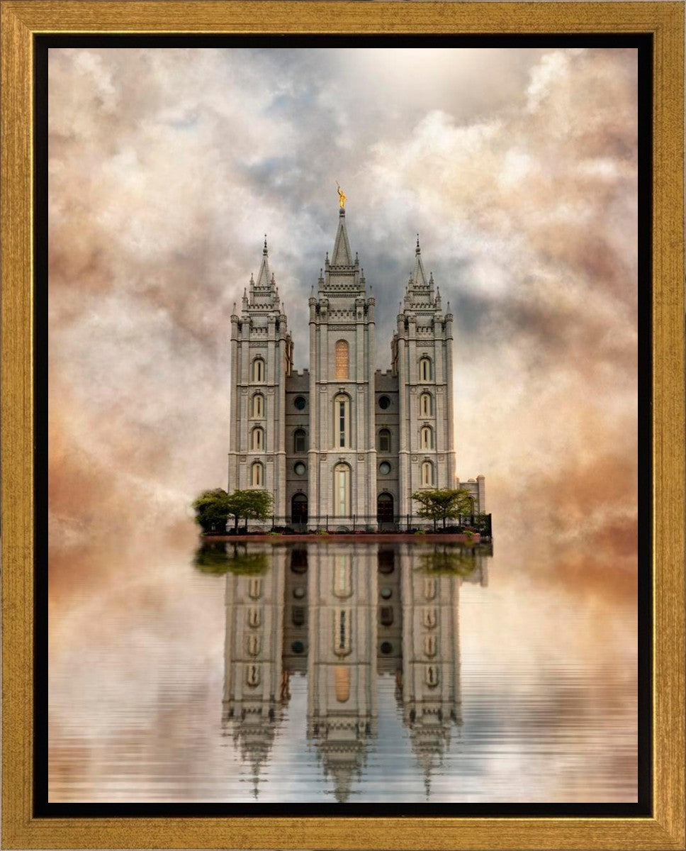 Millennial Reflection Salt Lake City Utah Temple Gallery Wrap