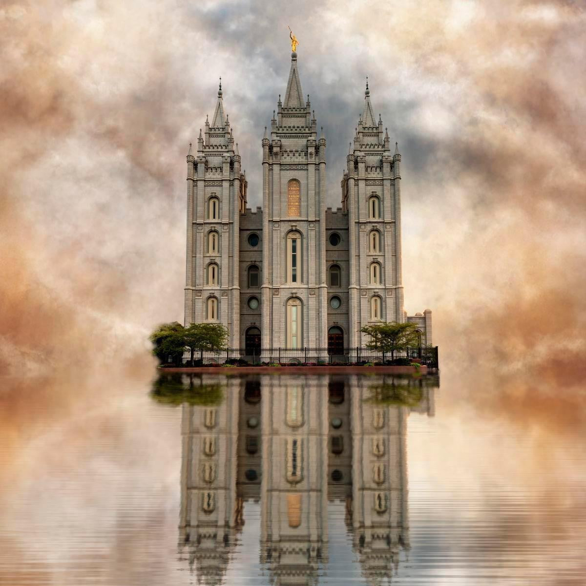Millennial Reflection Salt Lake City Utah Temple Gallery Wrap