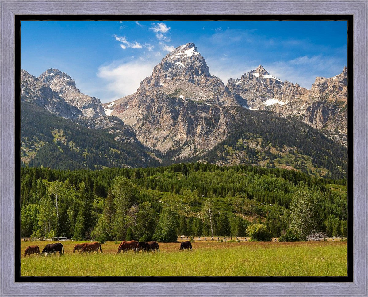 Panorama of Grand Teton Mountain Range, Wyoming