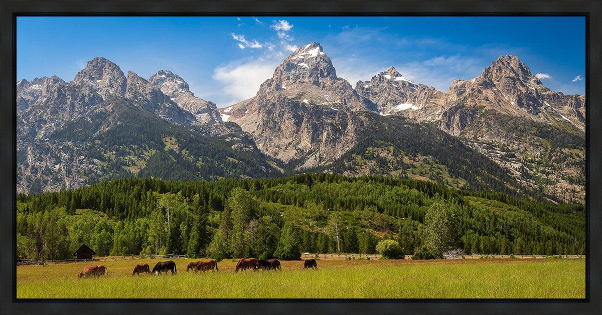 Panorama of Grand Teton Mountain Range, Wyoming