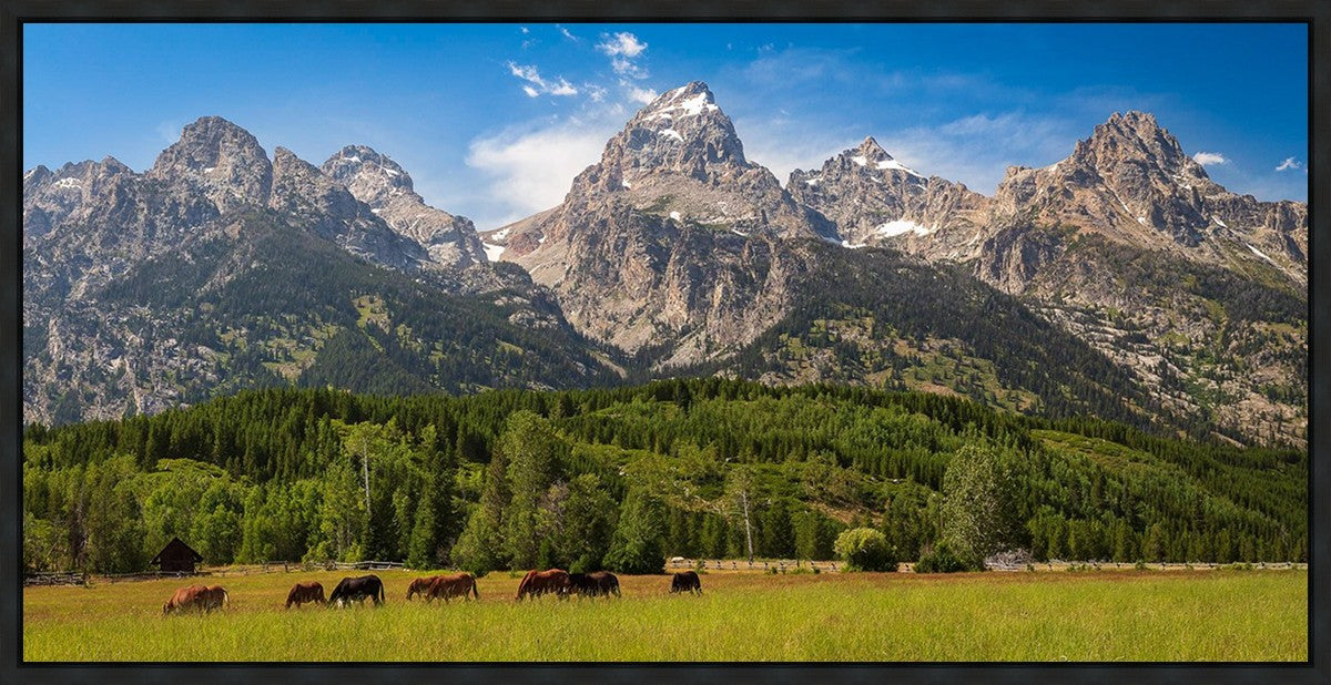 Panorama of Grand Teton Mountain Range, Wyoming