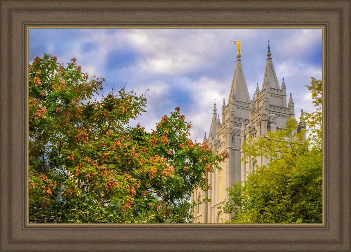Salt Lake City Temple Autumn Leaves