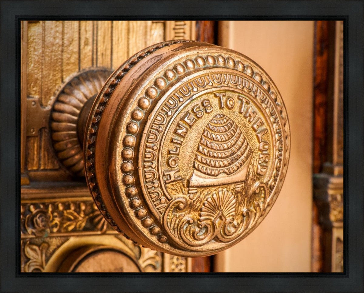Salt Lake City Temple Holiness In Gold Gallery Wrap