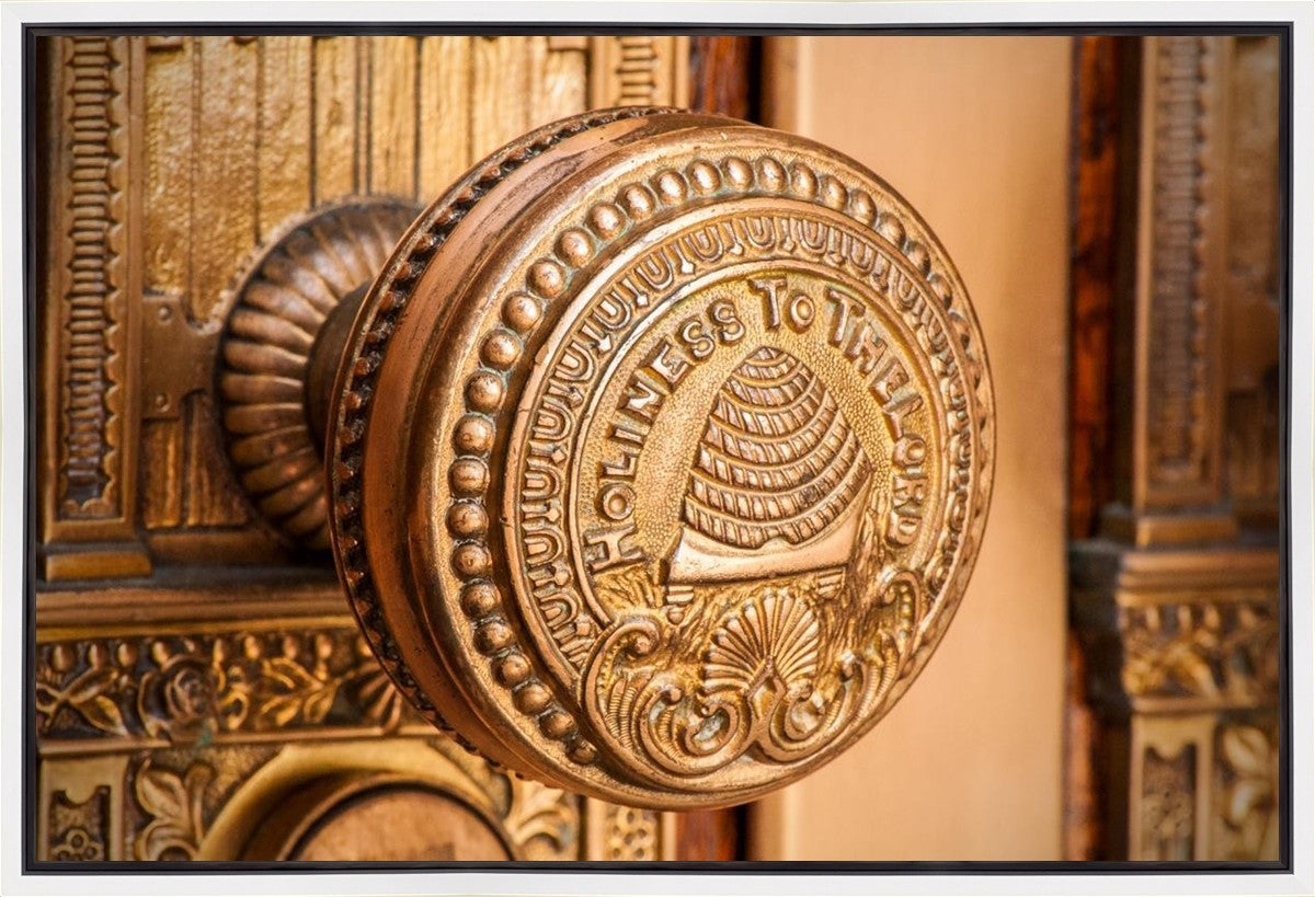 Salt Lake City Temple Holiness In Gold Gallery Wrap