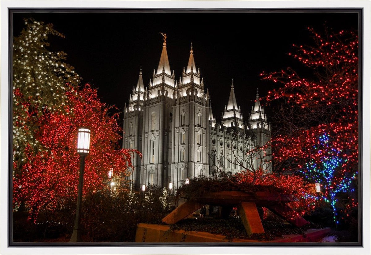 Salt Lake City Temple Lights Aglow Gallery Wrap