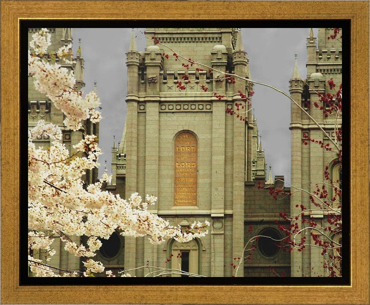 Salt Lake City Temple The Promise Sepia Gallery Wrap