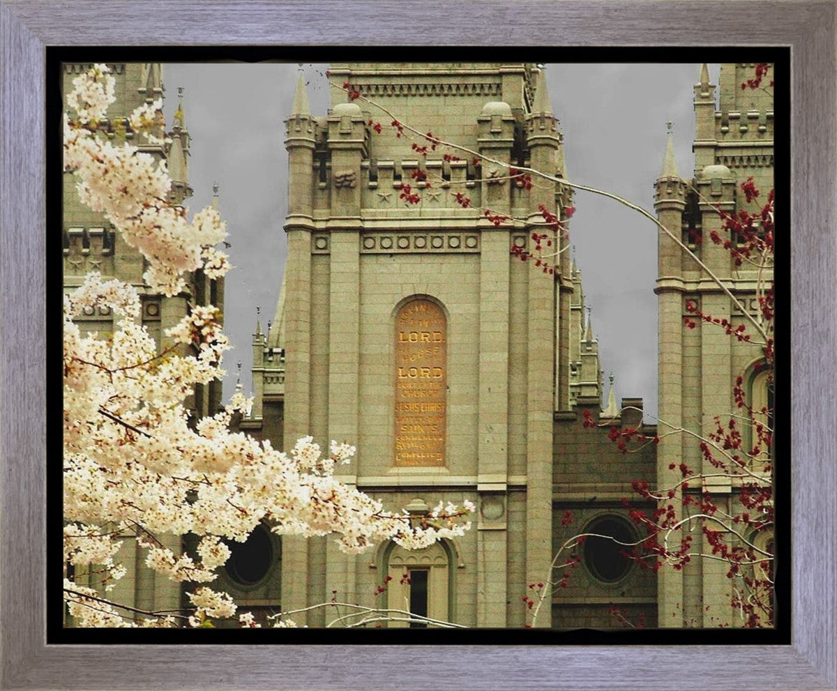 Salt Lake City Temple The Promise Sepia Gallery Wrap