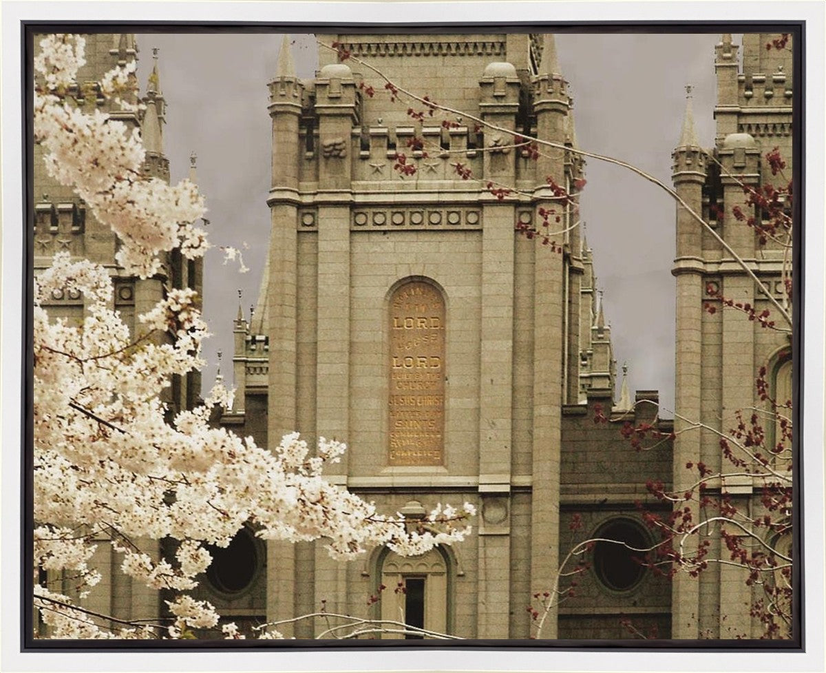 Salt Lake City Temple The Promise Sepia Gallery Wrap