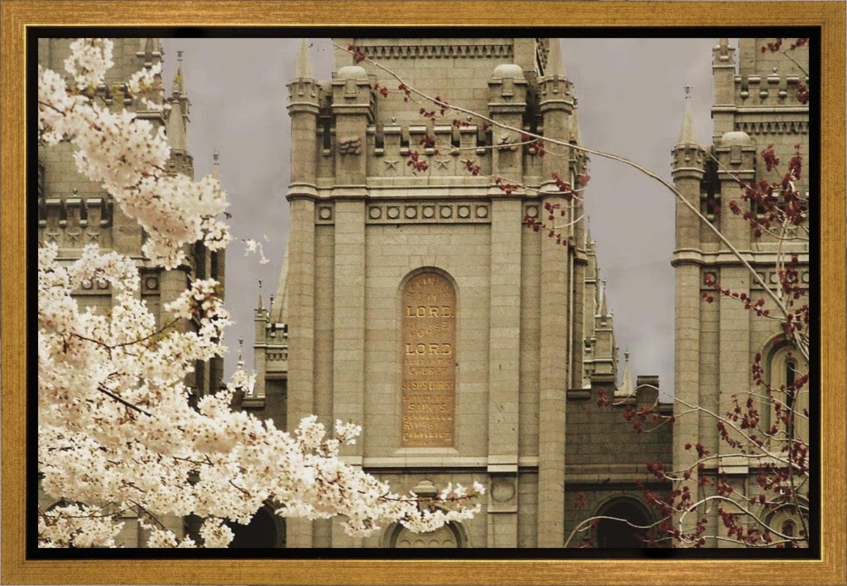 Salt Lake City Temple The Promise Sepia Gallery Wrap