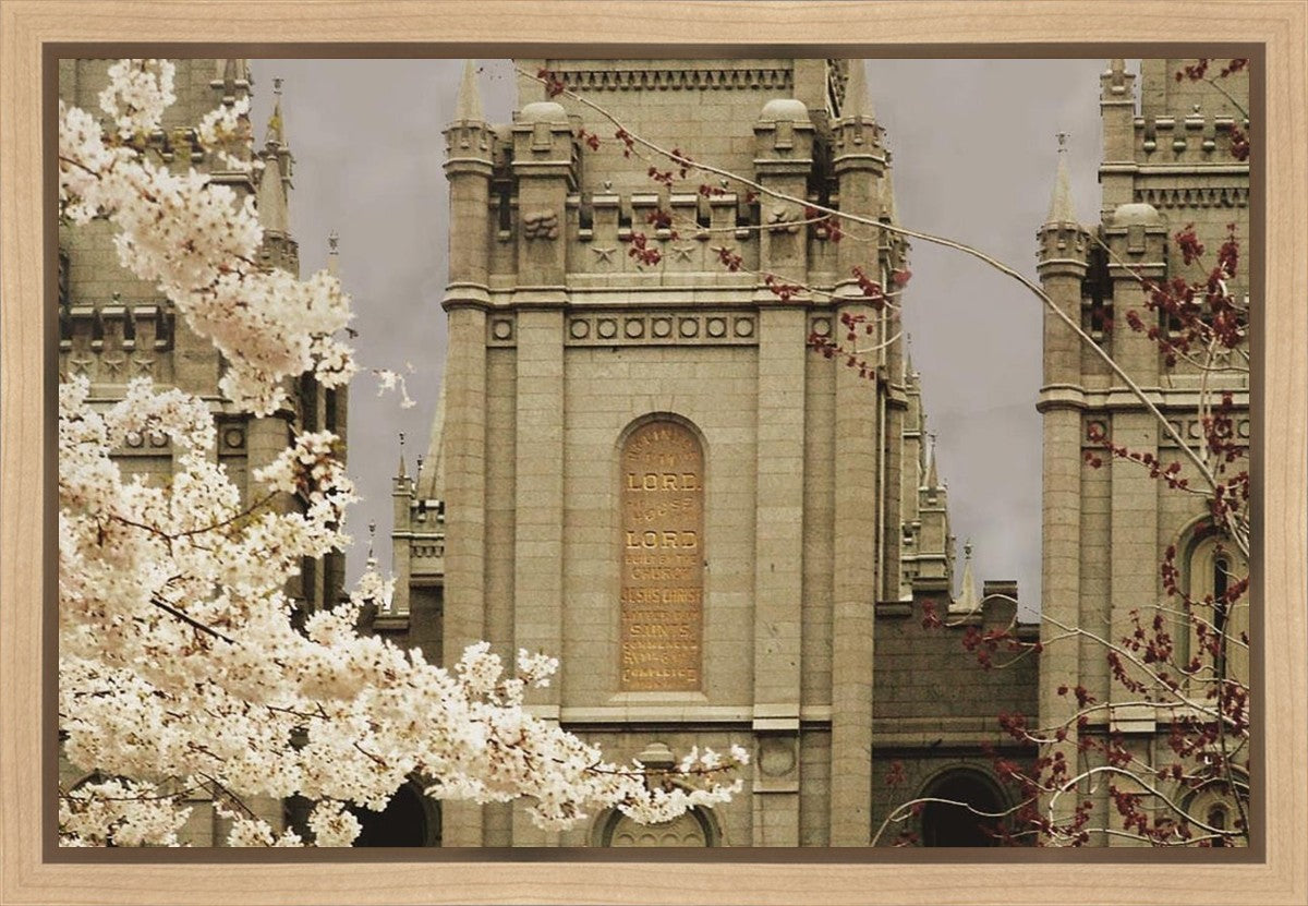 Salt Lake City Temple The Promise Sepia Gallery Wrap
