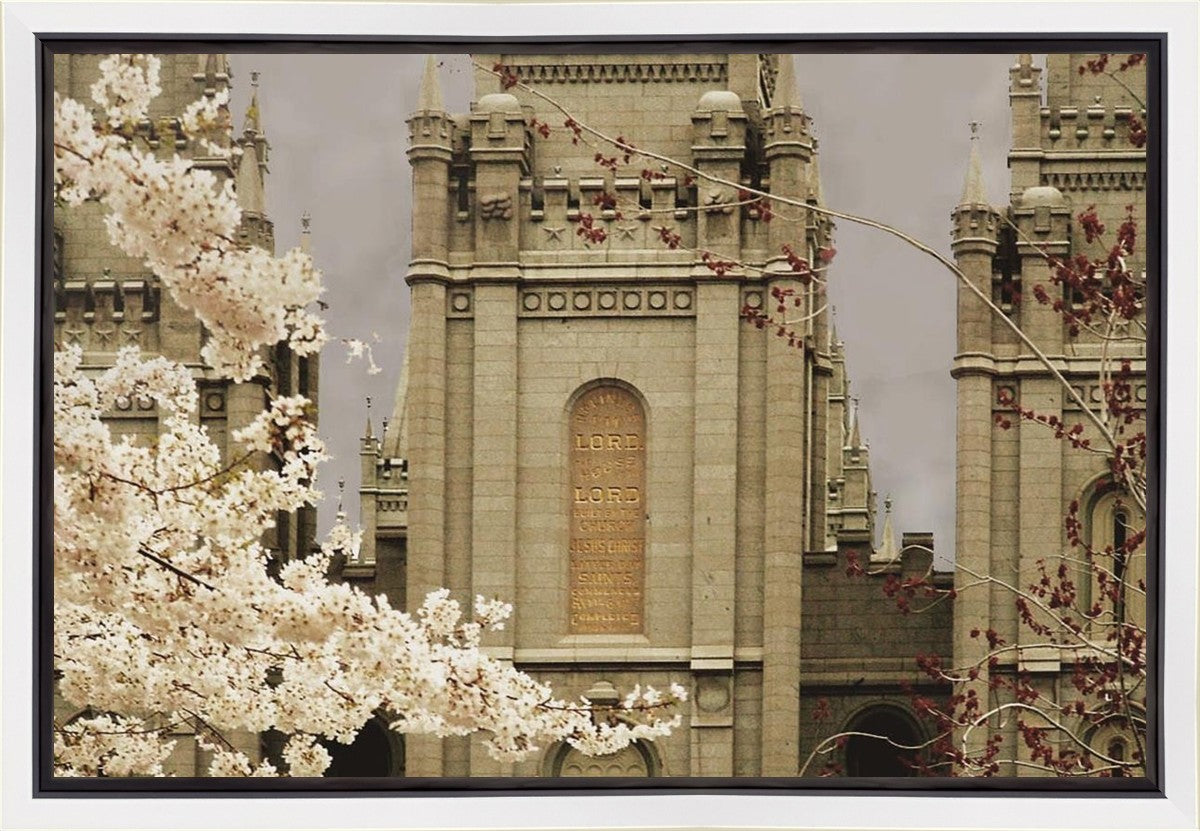 Salt Lake City Temple The Promise Sepia Gallery Wrap