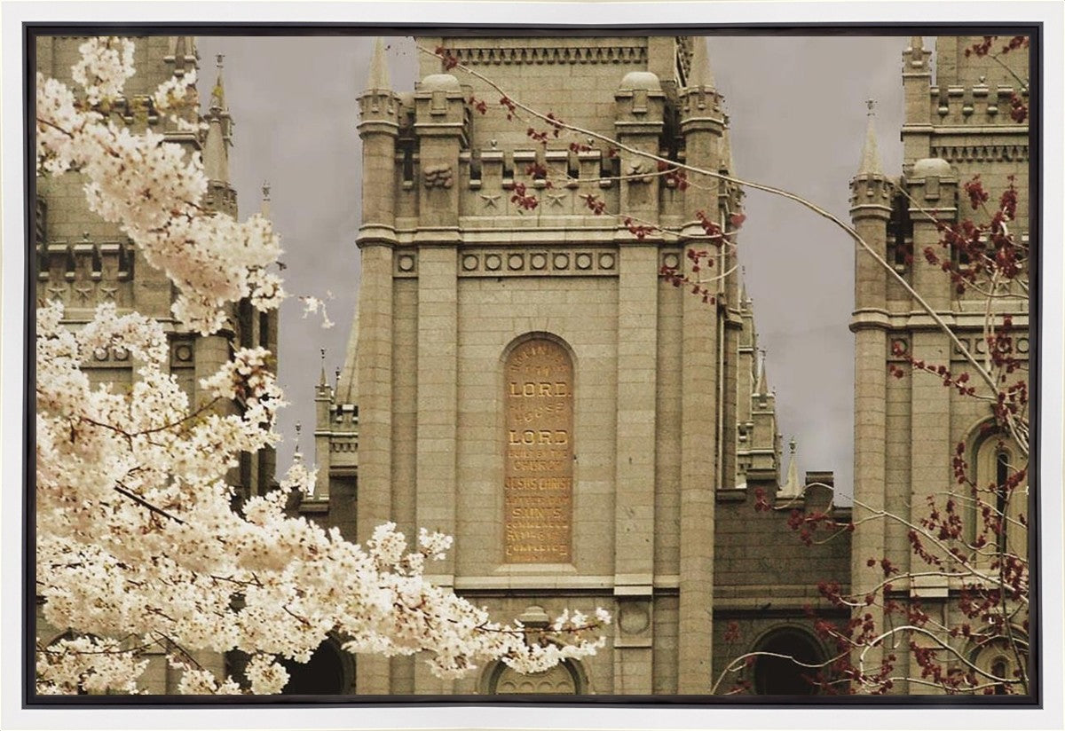 Salt Lake City Temple The Promise Sepia Gallery Wrap
