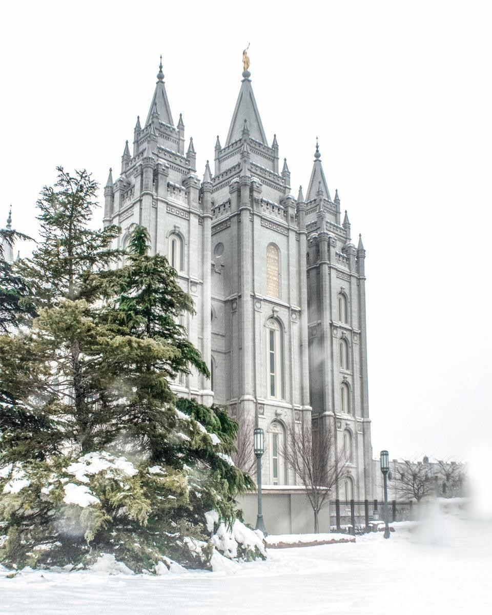 Salt Lake City Temple Evergreen Christmas Gallery Wrap