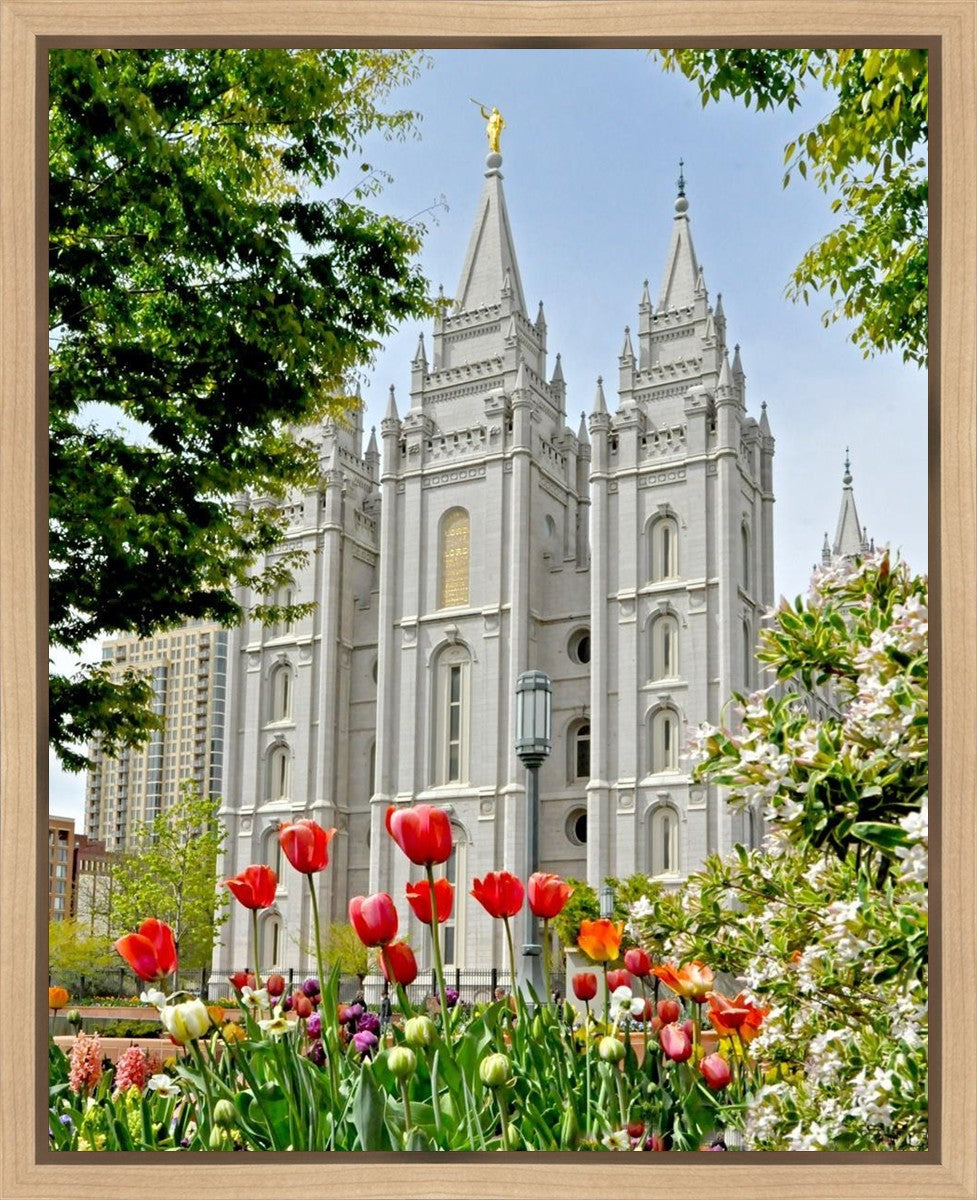 Salt Lake City Temple June - God Is the Gardner Gallery Wrap
