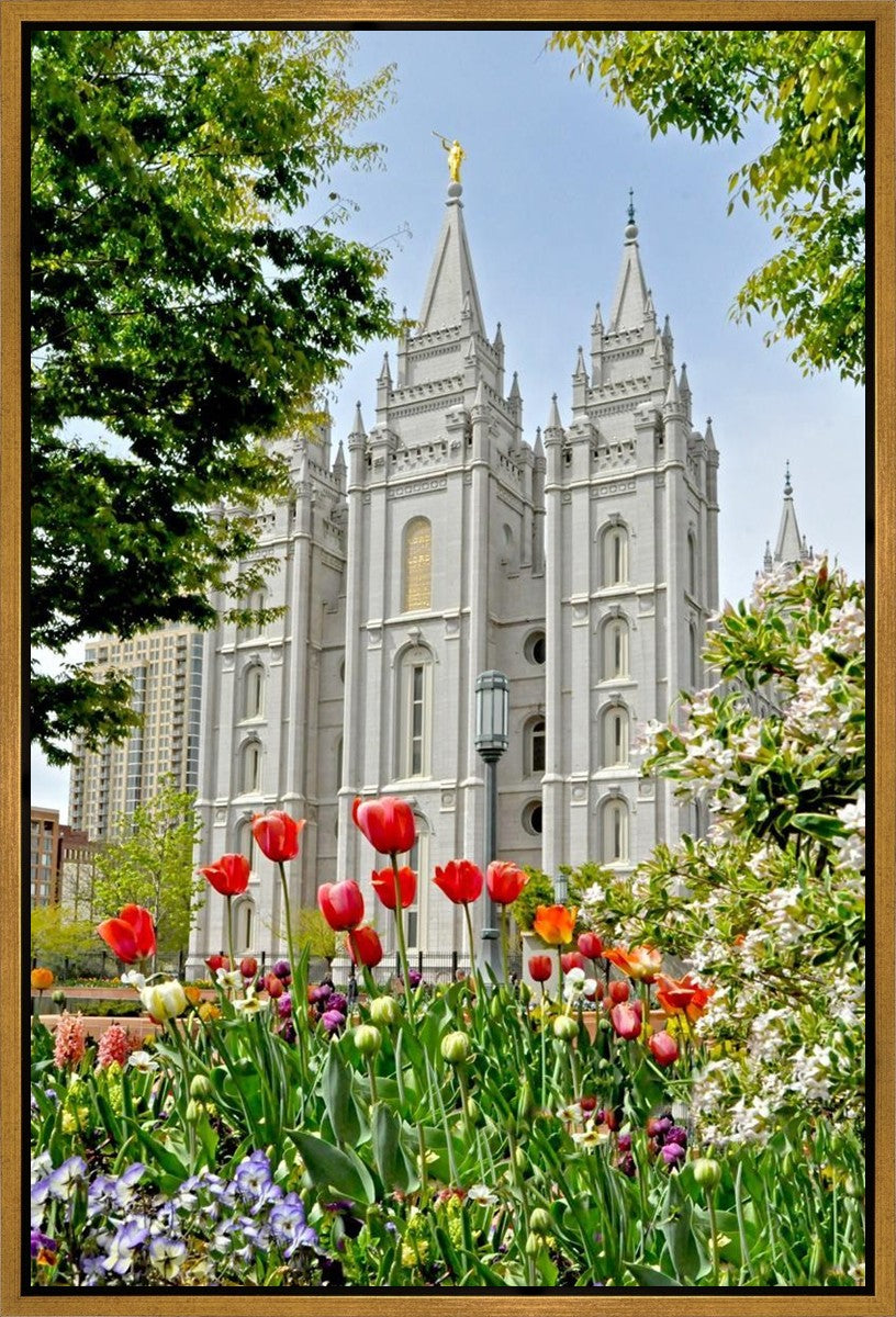 Salt Lake City Temple June - God Is the Gardner Gallery Wrap