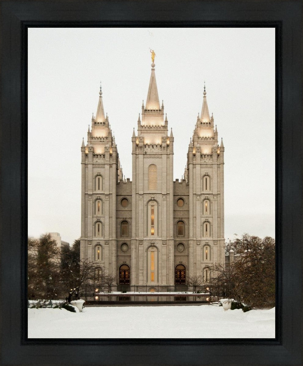 Salt Lake City Temple Warming Reflection Gallery Wrap