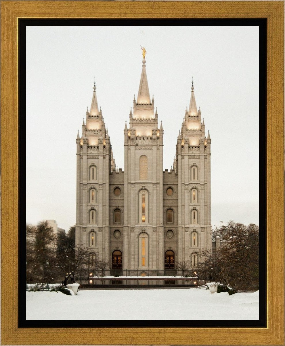 Salt Lake City Temple Warming Reflection Gallery Wrap