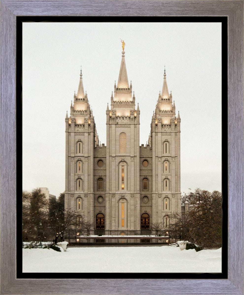 Salt Lake City Temple Warming Reflection Gallery Wrap