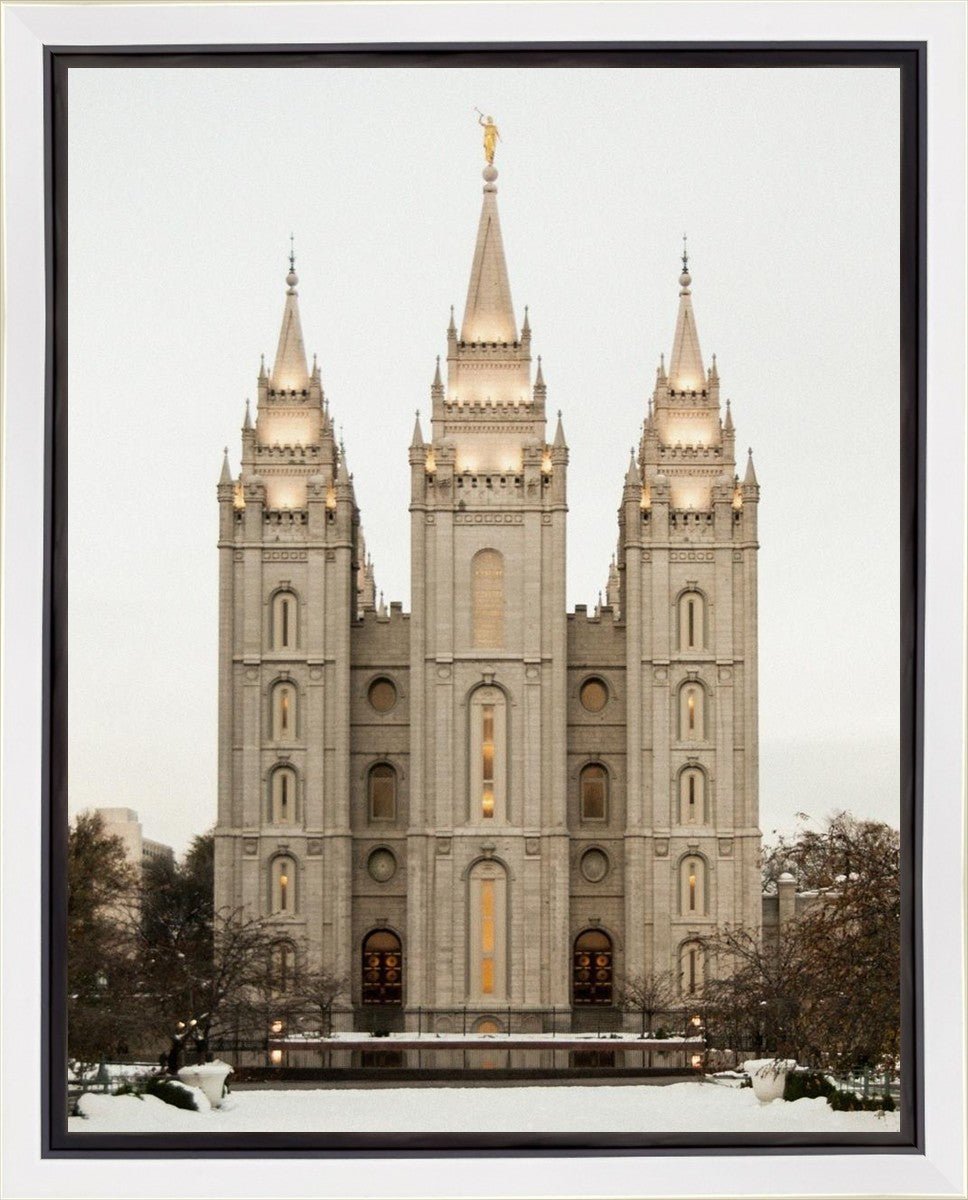 Salt Lake City Temple Warming Reflection Gallery Wrap