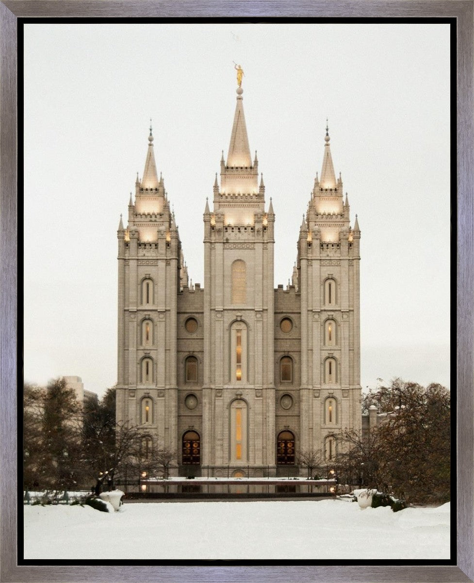Salt Lake City Temple Warming Reflection Gallery Wrap