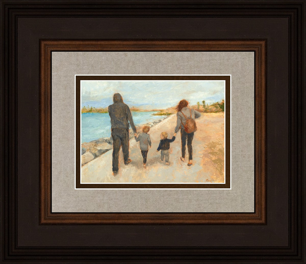 Family Walk On The Beach