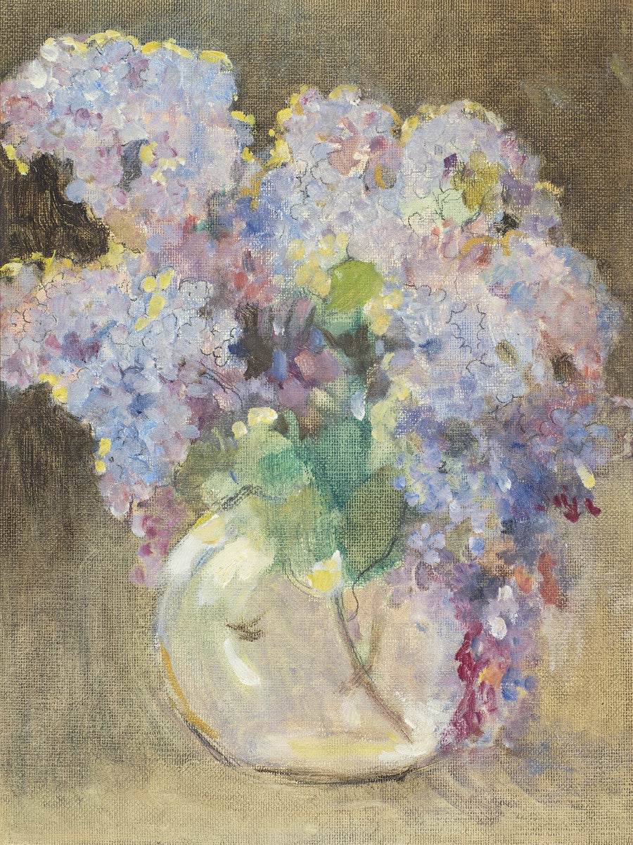 Hydrangeas in a Glass Vase