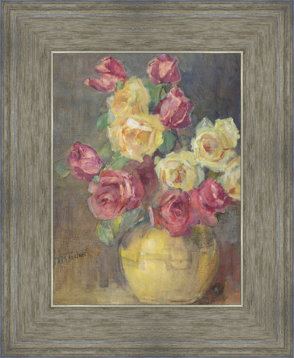 Red and Yellow Roses in a Vase