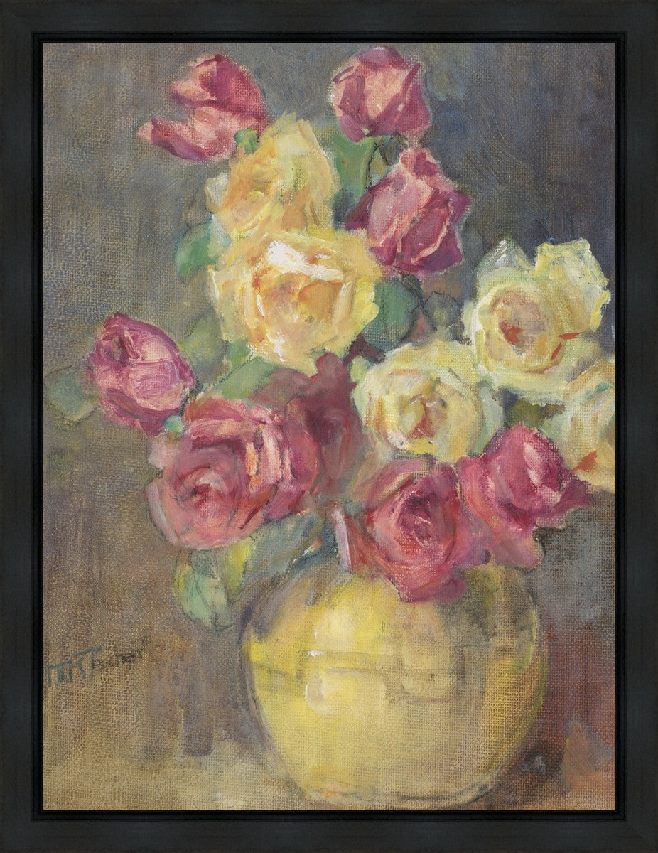 Red and Yellow Roses in a Vase
