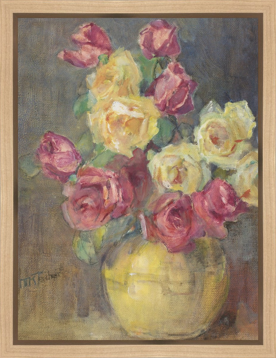 Red and Yellow Roses in a Vase