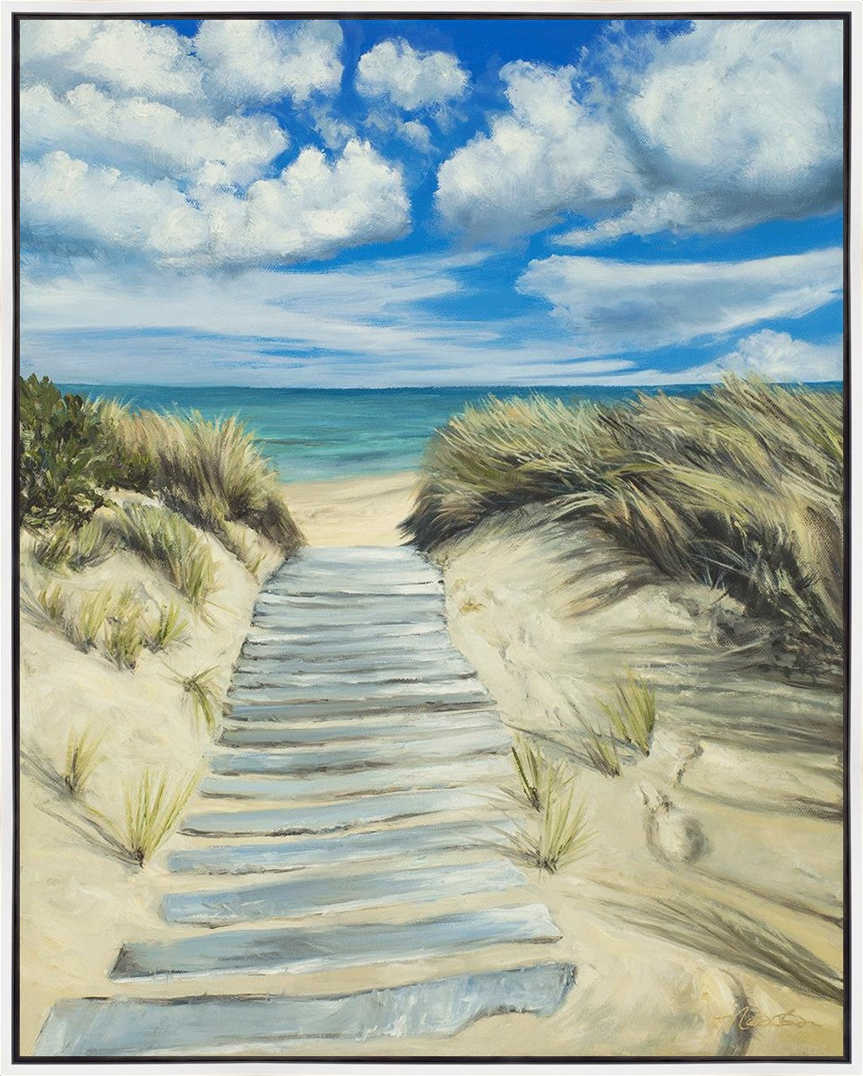 Enjoy the Beauty on your Broken Path Seashore Large Wall Art Gallery Wrap