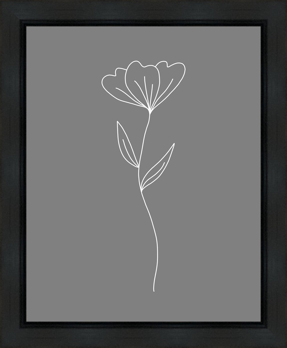 Minimalist Flower Gray Gallery Wrap
